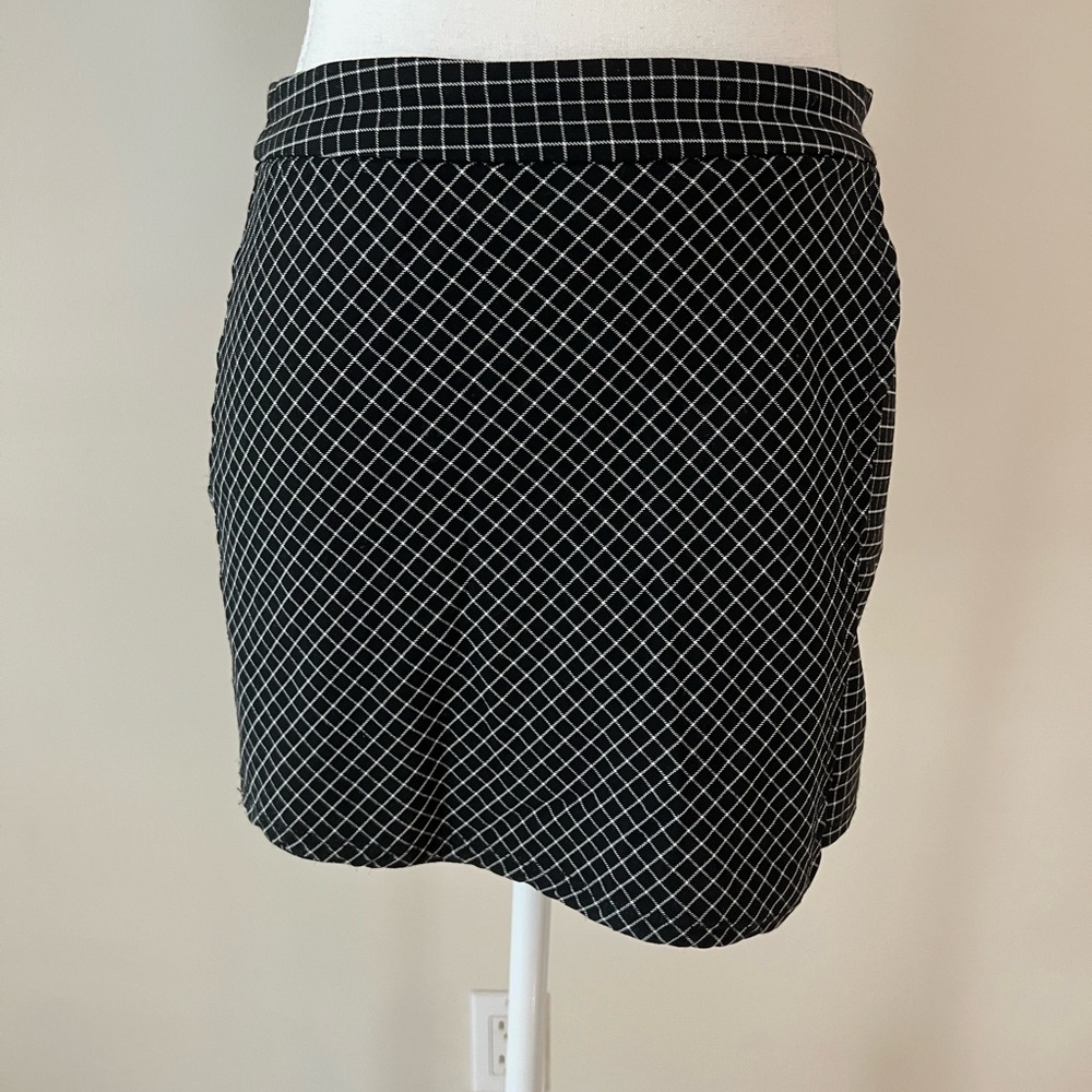 Garage Black and White Grid Mini Skirt